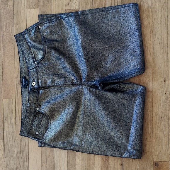 Kate Spade Metallic Straight Leg Denim Pant - Picture 4 of 7